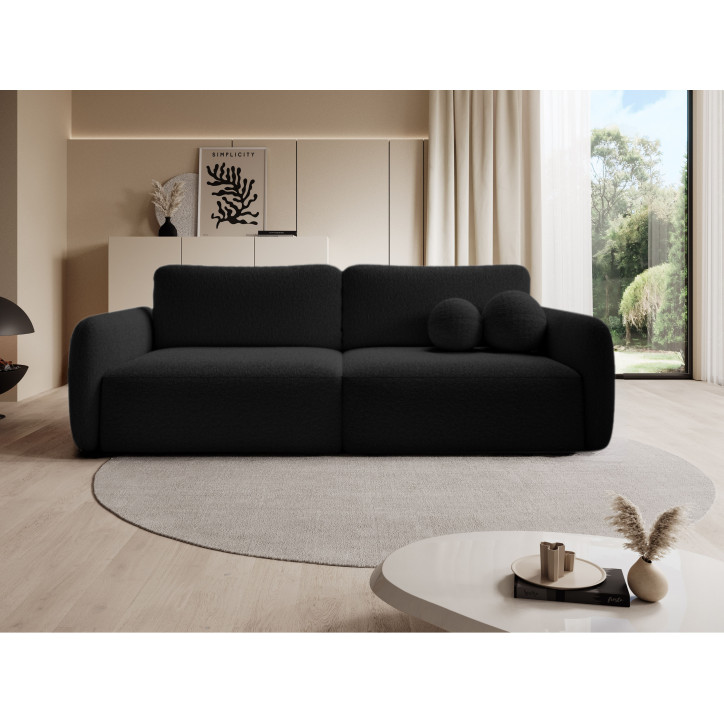 Schlafsofa Boo mit Bouclé-Stoff - 3 Sitzer sofa