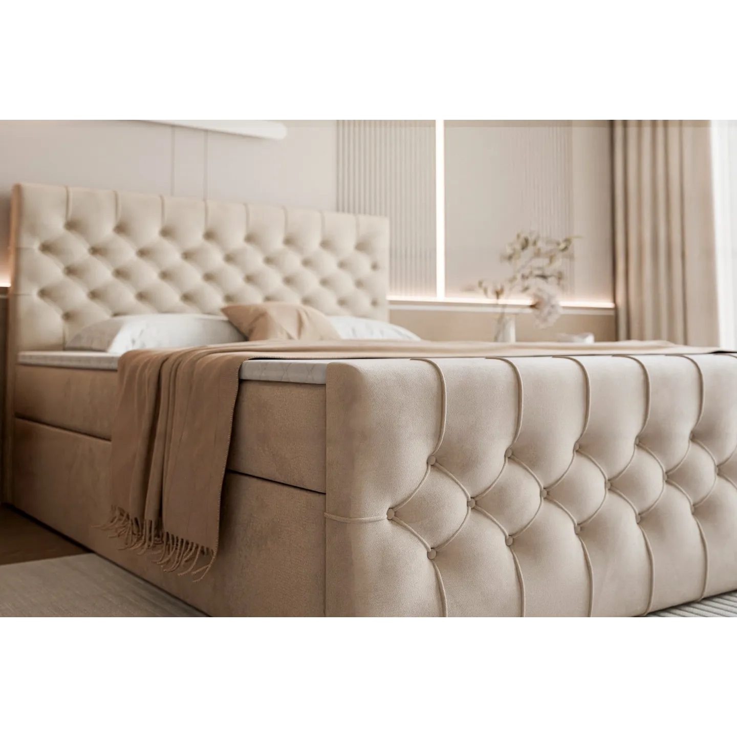 Boxspringbett Tauriel im Schlafzimmer-Ambiente