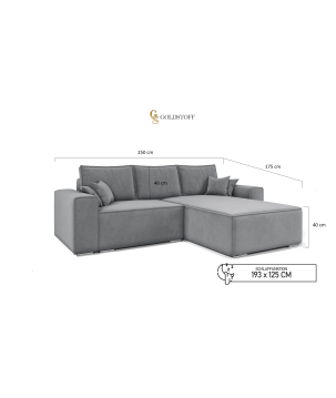 Ecksofa Oslo - Schlafsofa mit Schlaffunktion und Bettkasten