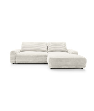 Ecksofa MOUNIR – Cord Sofa mit Schlaffunktion und Bettkasten