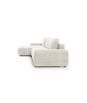 Ecksofa MOUNIR – Cord Sofa mit Schlaffunktion und Bettkasten