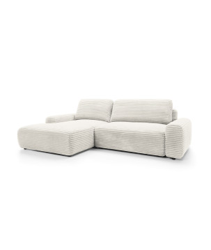 Ecksofa MOUNIR – Cord Sofa mit Schlaffunktion und Bettkasten