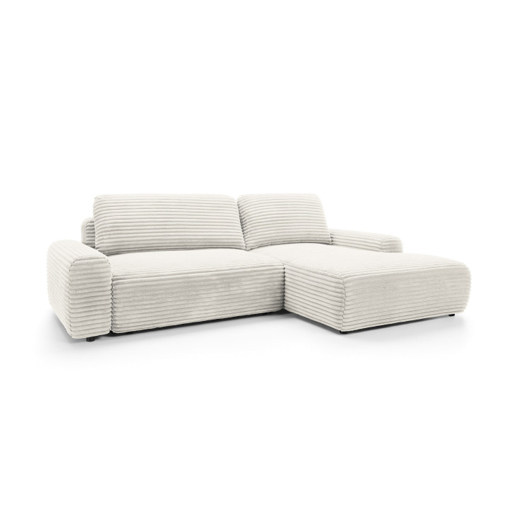 Ecksofa MOUNIR – Cord Sofa mit Schlaffunktion und Bettkasten