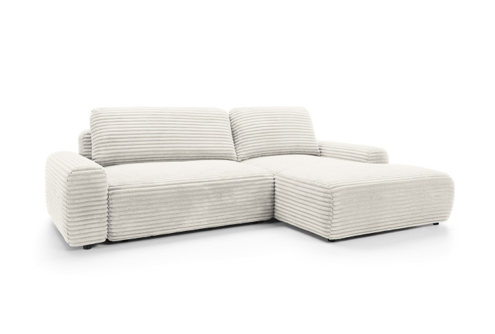 Ecksofa MOUNIR – Cord Sofa mit Schlaffunktion und Bettkasten