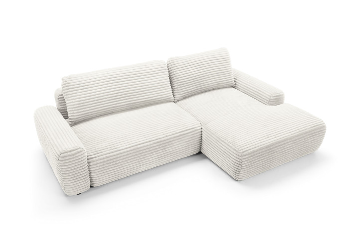 Ecksofa MOUNIR – Cord Sofa mit Schlaffunktion und Bettkasten