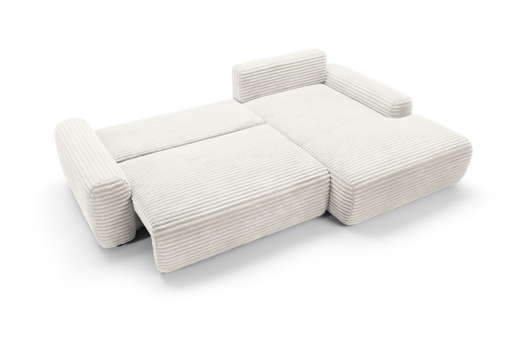 Ecksofa MOUNIR – Cord Sofa mit Schlaffunktion und Bettkasten