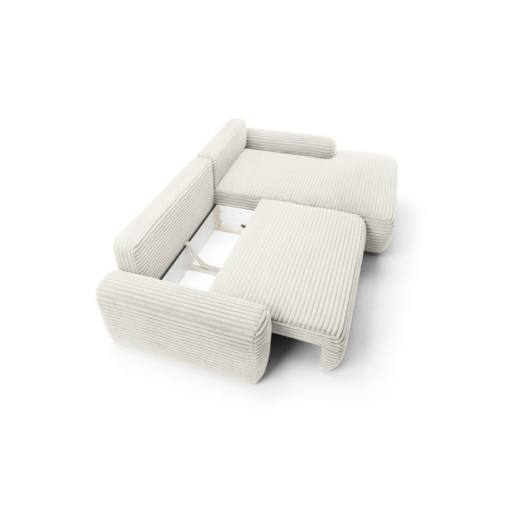 Ecksofa MOUNIR – Cord Sofa mit Schlaffunktion und Bettkasten