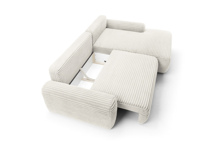 Ecksofa MOUNIR – Cord Sofa mit Schlaffunktion und Bettkasten