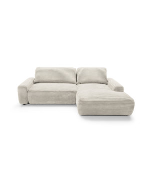 Ecksofa MOUNIR – Cord Sofa mit Schlaffunktion und Bettkasten