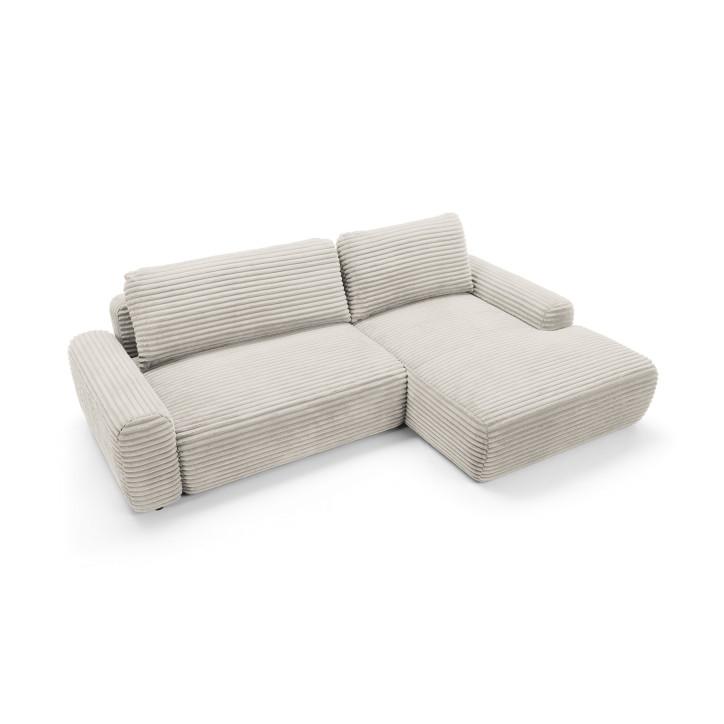 Ecksofa MOUNIR – Cord Sofa mit Schlaffunktion und Bettkasten