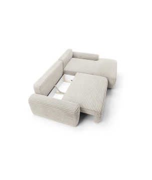 Ecksofa MOUNIR – Cord Sofa mit Schlaffunktion und Bettkasten