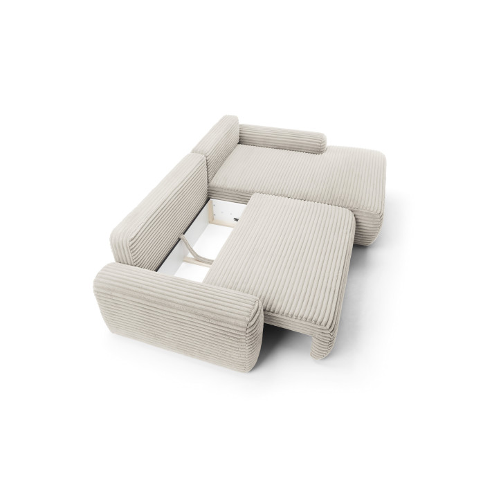 Ecksofa MOUNIR – Cord Sofa mit Schlaffunktion und Bettkasten