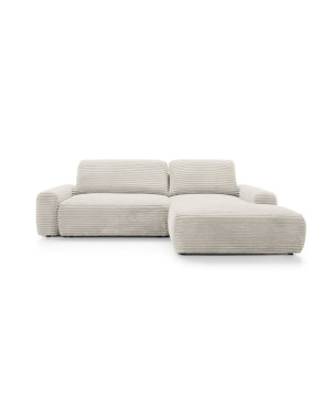 Ecksofa MOUNIR – Cord Sofa mit Schlaffunktion und Bettkasten