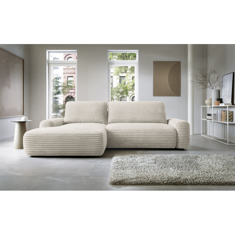 Ecksofa MOUNIR – Cord Sofa mit Schlaffunktion und Bettkasten