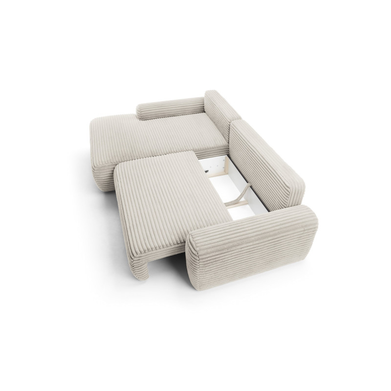 Ecksofa MOUNIR – Cord Sofa mit Schlaffunktion und Bettkasten