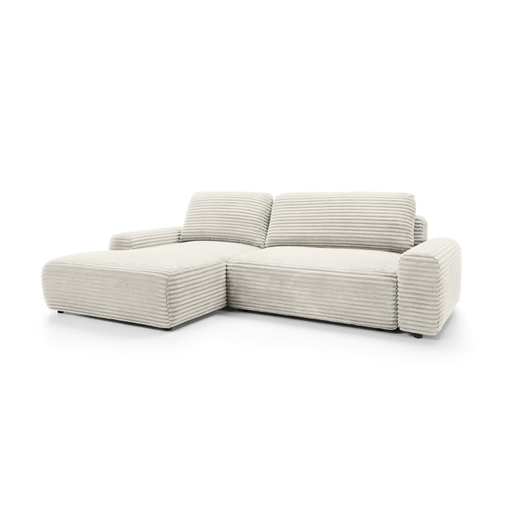Ecksofa MOUNIR – Cord Sofa mit Schlaffunktion und Bettkasten