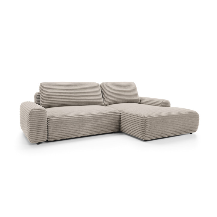 Ecksofa MOUNIR – Cord Sofa mit Schlaffunktion und Bettkasten