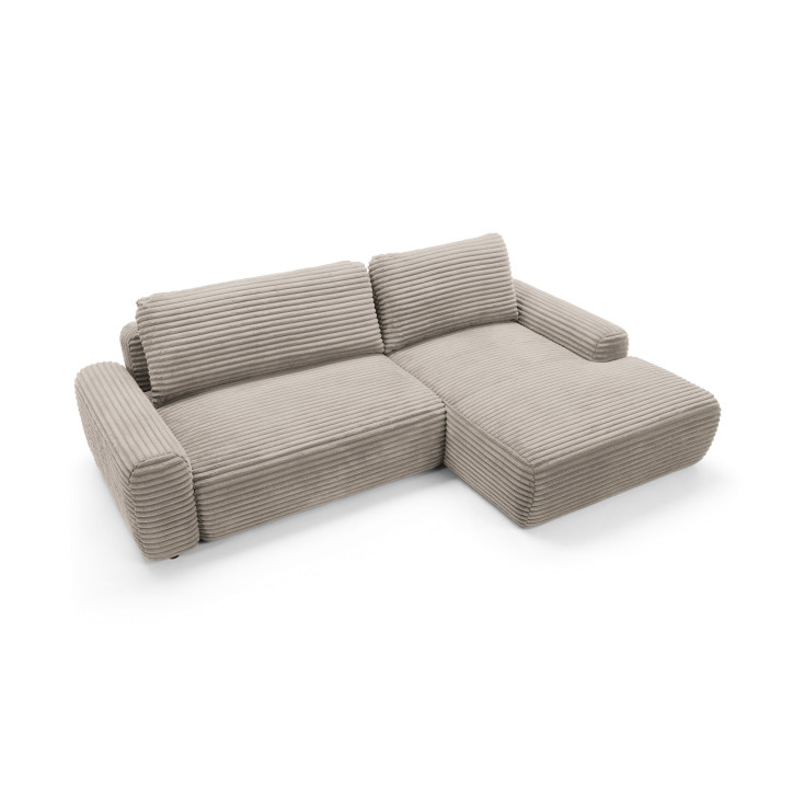 Ecksofa MOUNIR – Cord Sofa mit Schlaffunktion und Bettkasten