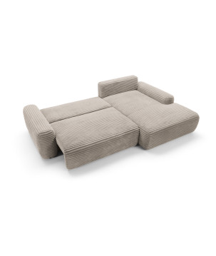 Ecksofa MOUNIR – Cord Sofa mit Schlaffunktion und Bettkasten