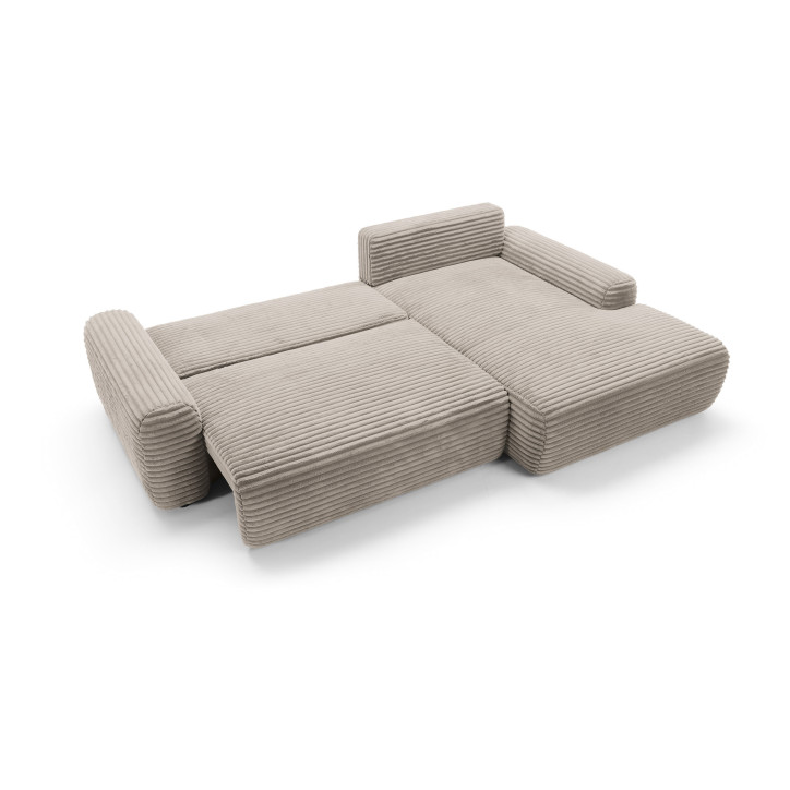 Ecksofa MOUNIR – Cord Sofa mit Schlaffunktion und Bettkasten