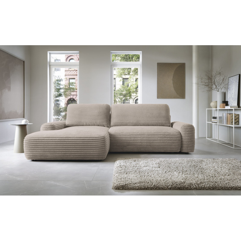 Ecksofa MOUNIR – Cord Sofa mit Schlaffunktion und Bettkasten