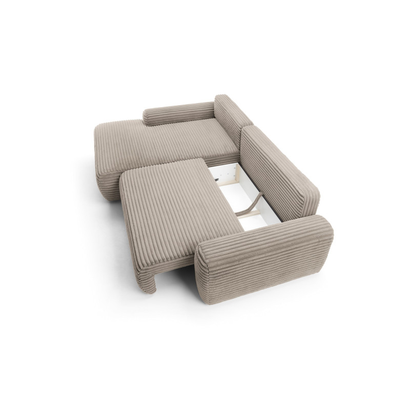 Ecksofa MOUNIR – Cord Sofa mit Schlaffunktion und Bettkasten
