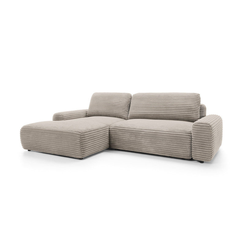 Ecksofa MOUNIR – Cord Sofa mit Schlaffunktion und Bettkasten
