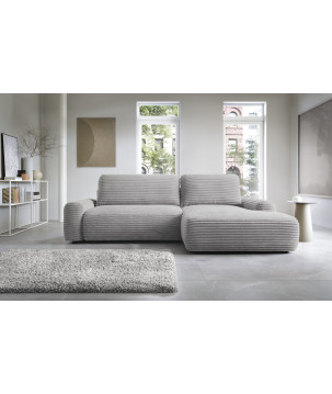 Ecksofa MOUNIR – Cord Sofa mit Schlaffunktion und Bettkasten