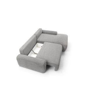 Ecksofa MOUNIR – Cord Sofa mit Schlaffunktion und Bettkasten