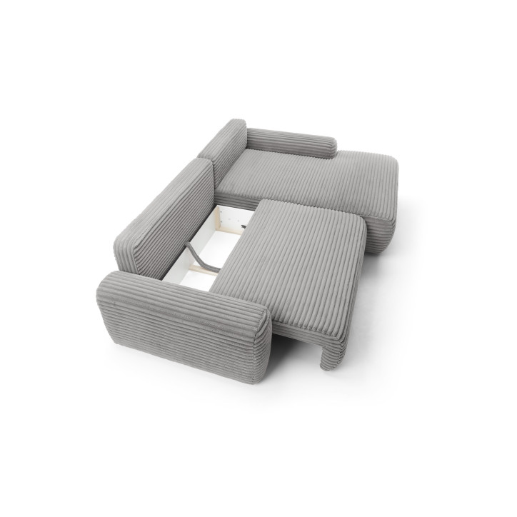 Ecksofa MOUNIR – Cord Sofa mit Schlaffunktion und Bettkasten