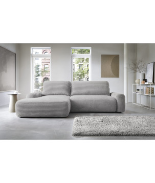 Ecksofa MOUNIR – Cord Sofa mit Schlaffunktion und Bettkasten
