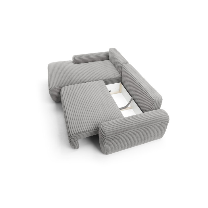 Ecksofa MOUNIR – Cord Sofa mit Schlaffunktion und Bettkasten