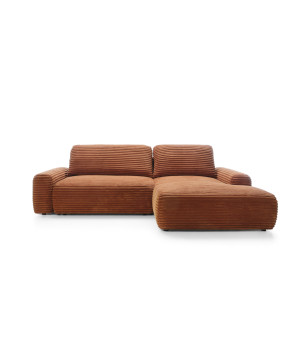 Ecksofa MOUNIR – Cord Sofa mit Schlaffunktion und Bettkasten