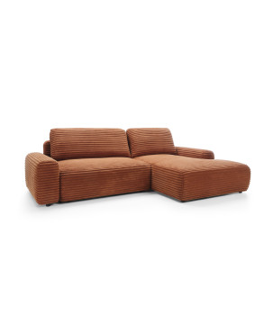 Ecksofa MOUNIR – Cord Sofa mit Schlaffunktion und Bettkasten