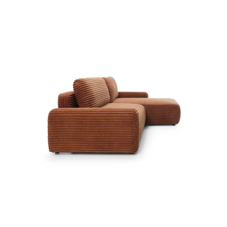 Ecksofa MOUNIR – Cord Sofa mit Schlaffunktion und Bettkasten