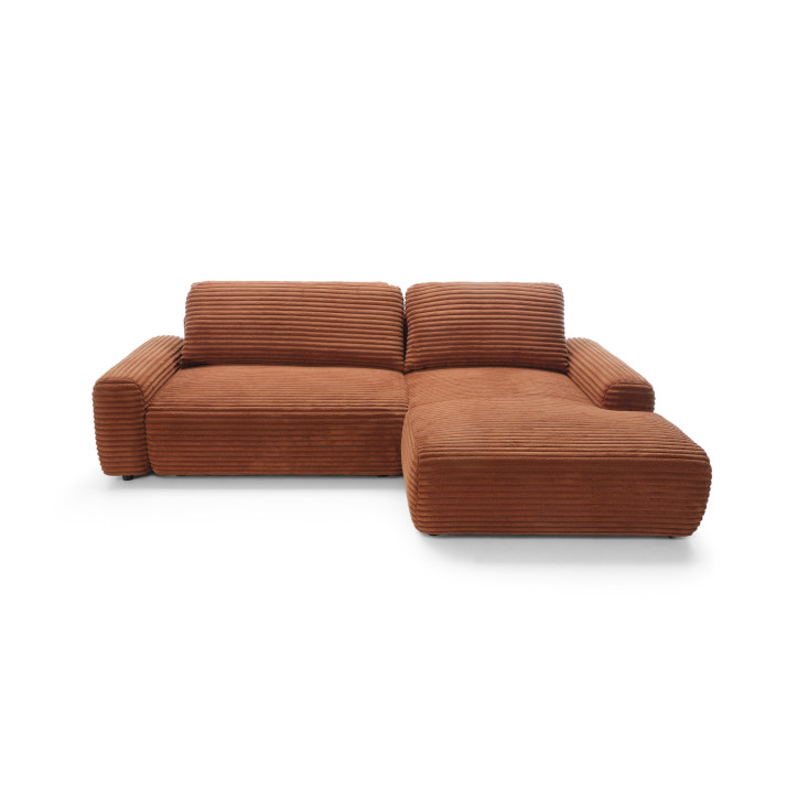 Ecksofa MOUNIR – Cord Sofa mit Schlaffunktion und Bettkasten