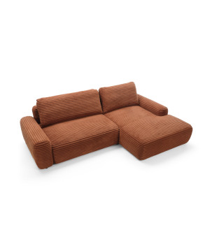 Ecksofa MOUNIR – Cord Sofa mit Schlaffunktion und Bettkasten