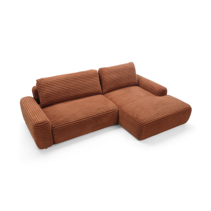 Ecksofa MOUNIR – Cord Sofa mit Schlaffunktion und Bettkasten