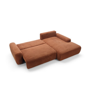 Ecksofa MOUNIR – Cord Sofa mit Schlaffunktion und Bettkasten