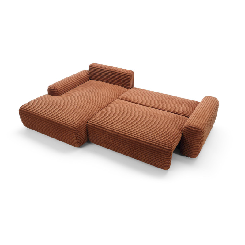 Ecksofa MOUNIR – Cord Sofa mit Schlaffunktion und Bettkasten