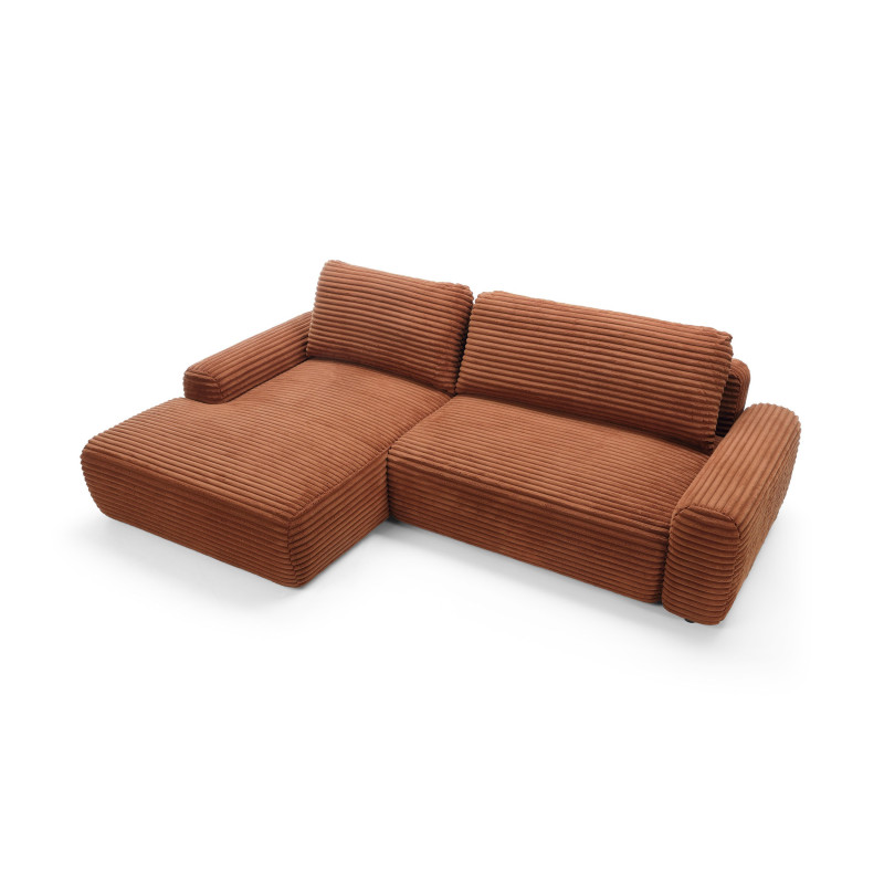 Ecksofa MOUNIR – Cord Sofa mit Schlaffunktion und Bettkasten