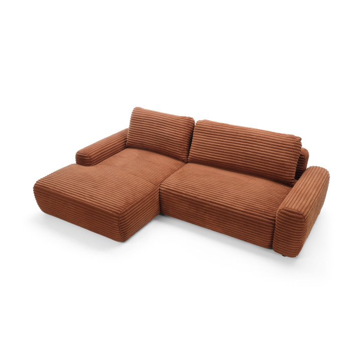 Ecksofa MOUNIR – Cord Sofa mit Schlaffunktion und Bettkasten