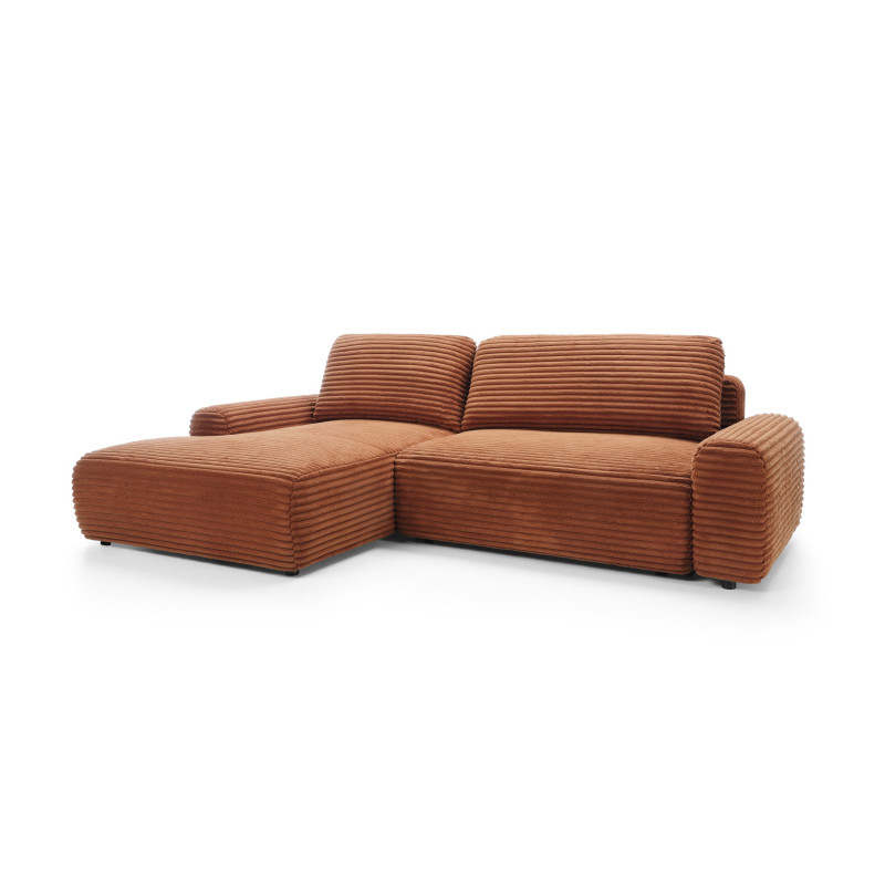 Ecksofa MOUNIR – Cord Sofa mit Schlaffunktion und Bettkasten