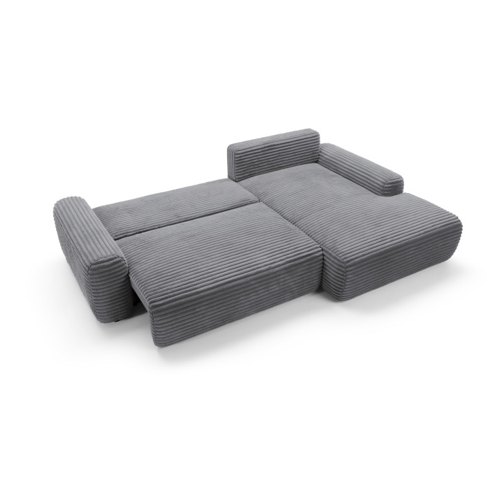 Ecksofa MOUNIR – Cord Sofa mit Schlaffunktion und Bettkasten