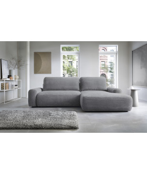 Ecksofa MOUNIR – Cord Sofa mit Schlaffunktion und Bettkasten