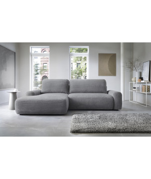 Ecksofa MOUNIR – Cord Sofa mit Schlaffunktion und Bettkasten