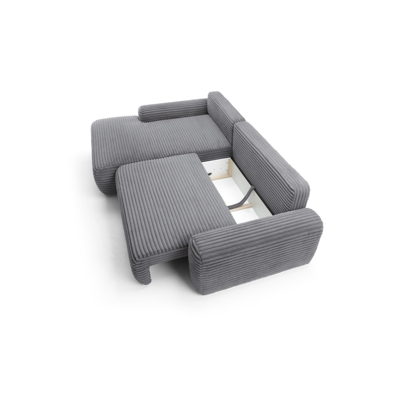Ecksofa MOUNIR – Cord Sofa mit Schlaffunktion und Bettkasten