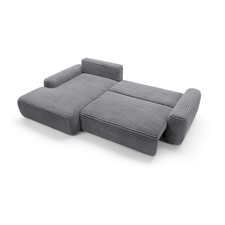 Ecksofa MOUNIR – Cord Sofa mit Schlaffunktion und Bettkasten