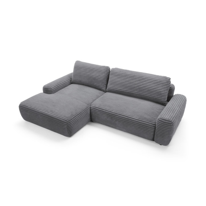 Ecksofa MOUNIR – Cord Sofa mit Schlaffunktion und Bettkasten