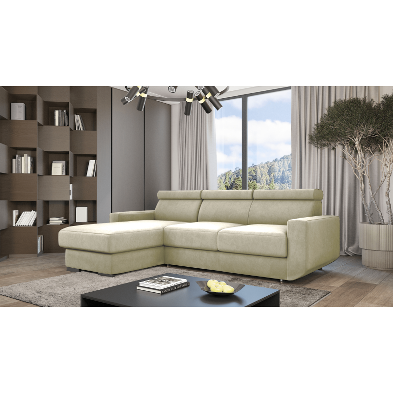 Ecksofa HUGO mit Schlaffunktion – Grau oder Beige – Komfort und Stil